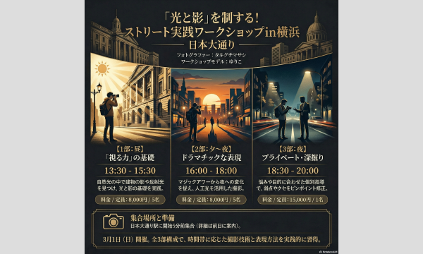 3/1（日）「光と影」を制する！ストリート実践ワークショップin横浜　日本大通り